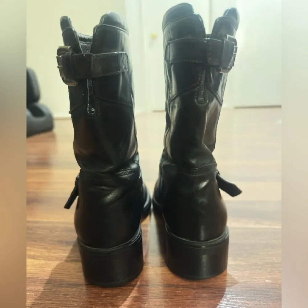 Aquatalia Black Quilted Leather Boots